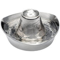 PetSafe Seaside Stainless Steel Cat & Dog Fountain, 60 Oz Water Capacity - 2 Water Filters & 1 Pump Included, Soothing Flow for Pets, Scratch-and Rust-Resistant Material - Quiet Motor