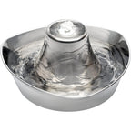 PetSafe Seaside Stainless Steel Cat & Dog Fountain, 60 Oz Water Capacity - 2 Water Filters & 1 Pump Included, Soothing Flow for Pets, Scratch-and Rust-Resistant Material - Quiet Motor