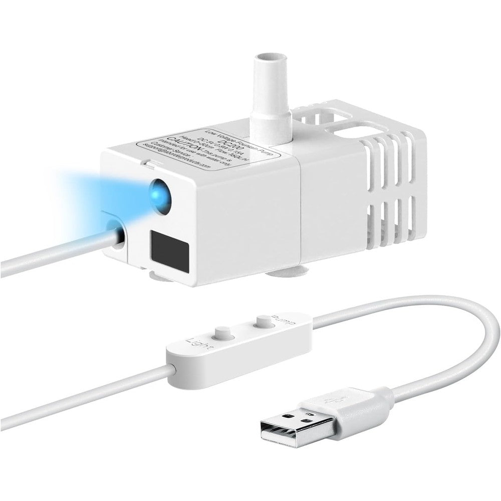 Veken Replacement Water Pump For 50 Ounce 95 Ounce And 108 Ounce Pet Water Fountains With USB Cable And LED Light