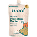 WOOF LickWells Pumpkin Butter Dog Lick Mat Spread and Meal Topper with Prebiotics and Superfoods Peanut Butter and Pumpkin Flavor 12 Ounce