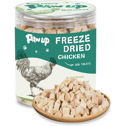 PAWUP Freeze Dried Chicken Dog Treats Single Ingredient Chicken Breast High Protein Grain Free Training Treats And Food Topper 4.6 Ounce