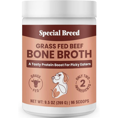 Special Breed Bone Broth Powder For Dogs And Cats Grass Fed Beef Meal Topper For Picky Eaters Joint And Immune Support Nine Point Five Ounce
