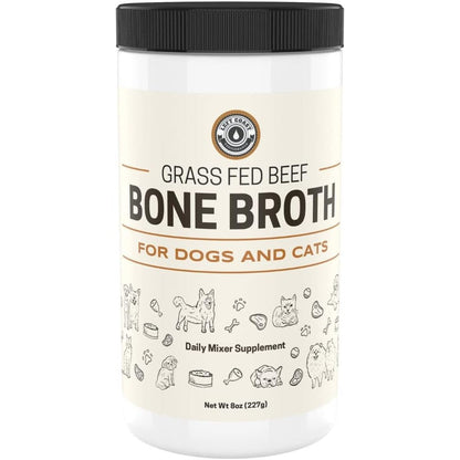 Left Coast Performance Premium Human Grade Grass Fed Beef Bone Broth Powder Topper for Dogs and Cats Joint and Gut Health Support Eight Ounce