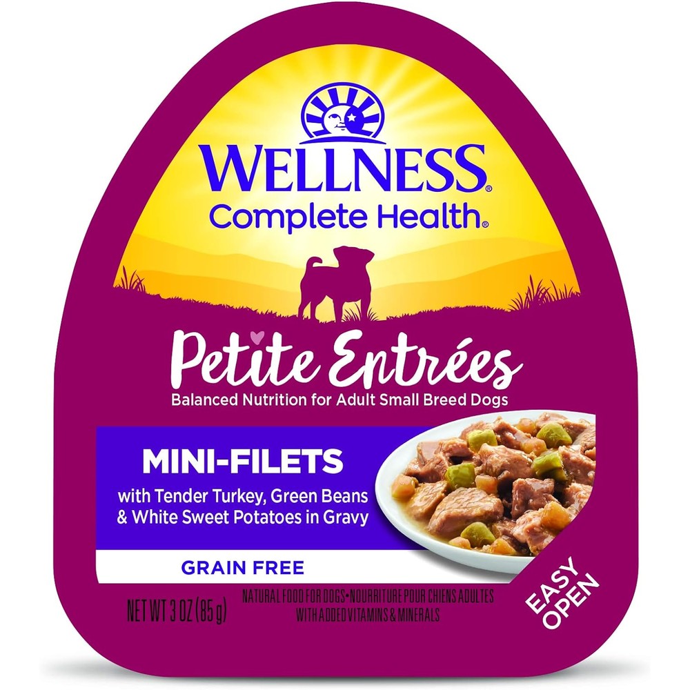 Wellness Signature Selects Petite Entrees Mini Filets Small Breed Adult Wet Dog Food Grain Free Tender Turkey Green Beans and White Sweet Potato 3 ...