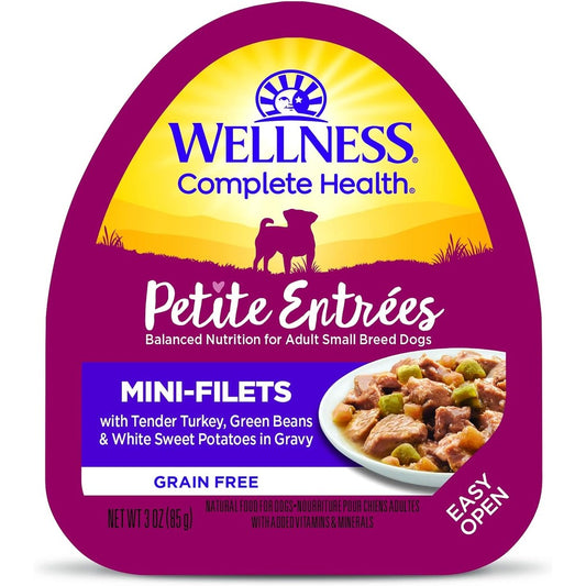 Wellness Signature Selects Petite Entrees Mini Filets Small Breed Adult Wet Dog Food Grain Free Tender Turkey Green Beans and White Sweet Potato 3 ...