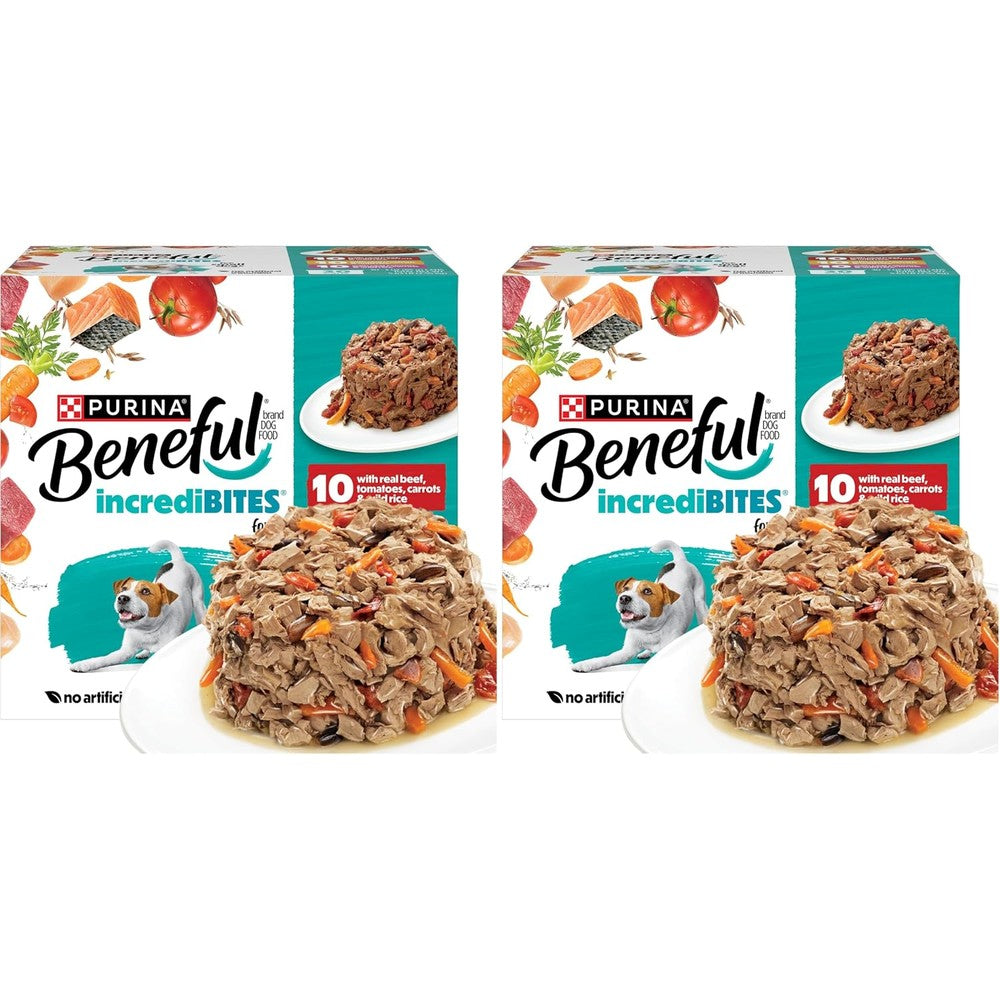 Purina Beneful IncrediBites Small Breed Wet Dog Food Variety Pack With Real Beef Chicken And Salmon Three Ounce Cans Pack Of Sixty