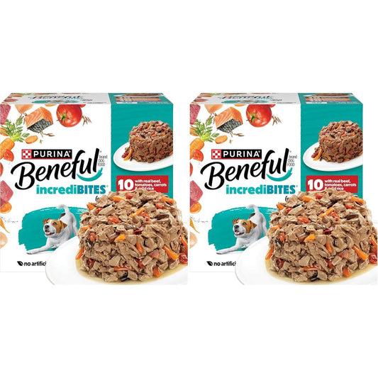 Purina Beneful IncrediBites Small Breed Wet Dog Food Variety Pack With Real Beef Chicken And Salmon Three Ounce Cans Pack Of Sixty
