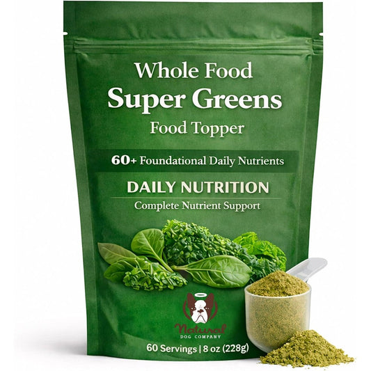 Natural Dog Company Super Greens Food Topper For Dogs Multivitamin And Superfood Powder For Immune Digestive And Skin Coat Support 8 Ounce