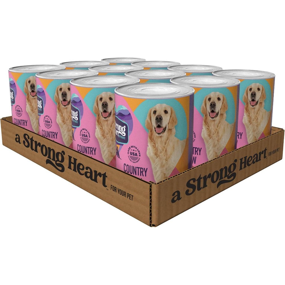 Strongheart Country Beef Stew Wet Dog Food Cuts In Gravy Peas And Carrots All Life Stages Thirteen Point Two Ounce Twelve Cans