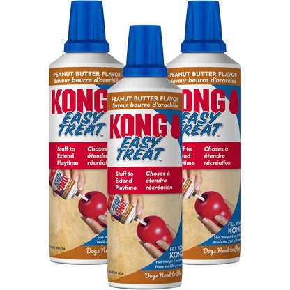 KONG Easy Treat Dog Paste Peanut Butter 3-Pack Mess-Free Stuffing Paste For Classic Rubber Toys Made In USA