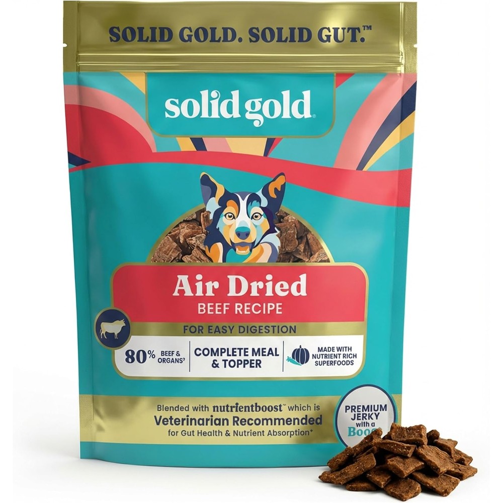 Solid Gold Air Dried Dog Food Topper Nutrientboost Complete Meal And Healthy Treats With Real Beef And Superfoods For All Dog Breeds 1 Pound