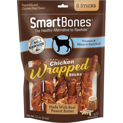 SmartBones Chicken-Wrapped Sticks Rawhide-Free Dog Chew Treats With Real Chicken And Peanut Butter 7 Ounce Pack Of 1