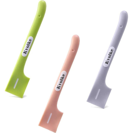 Kvoike 3 Piece Pet Food Can Spoon Set For Dogs And Cats Silicone Spatula Scoop In Pink Gray And Green