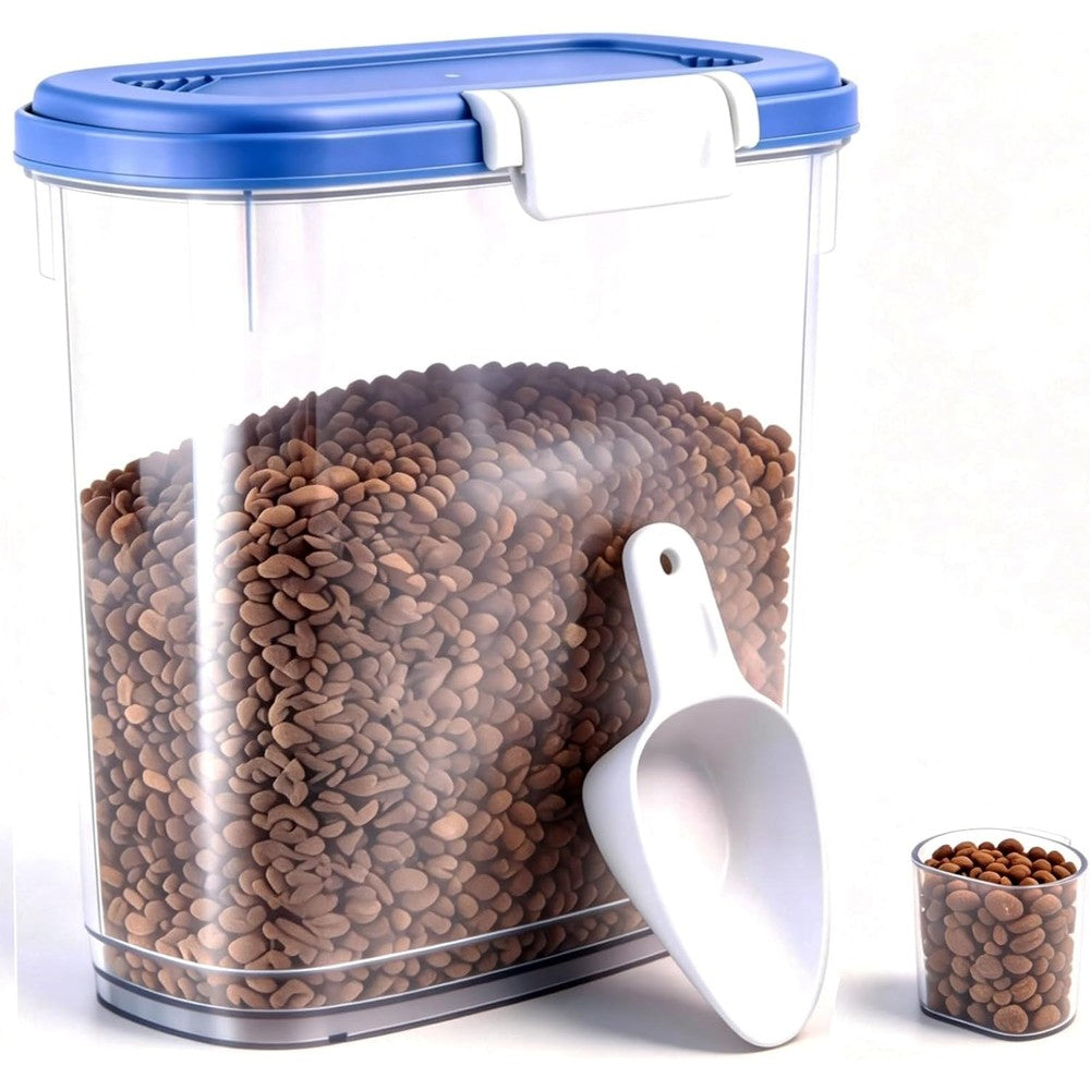Wbktool Airtight 10-15 Lbs Dog Food Storage Container Slim Pet Food Bin With Lid Measuring Scoop And Cup For Dry Kibble Cat Food And Treats