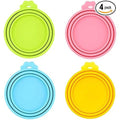 Emptycolor Silicone Pet Food Can Lids 4 Pack Universal Reusable Covers For 3 Ounce 5.5 Ounce 12.5 Ounce And 13 Ounce Canned Goods