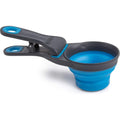 Dexas Popware For Pets Collapsible Klip Scoop 3-In-1 Pet Food Measuring Cup And Bag Clip 1/2 Cup Capacity Pro Blue