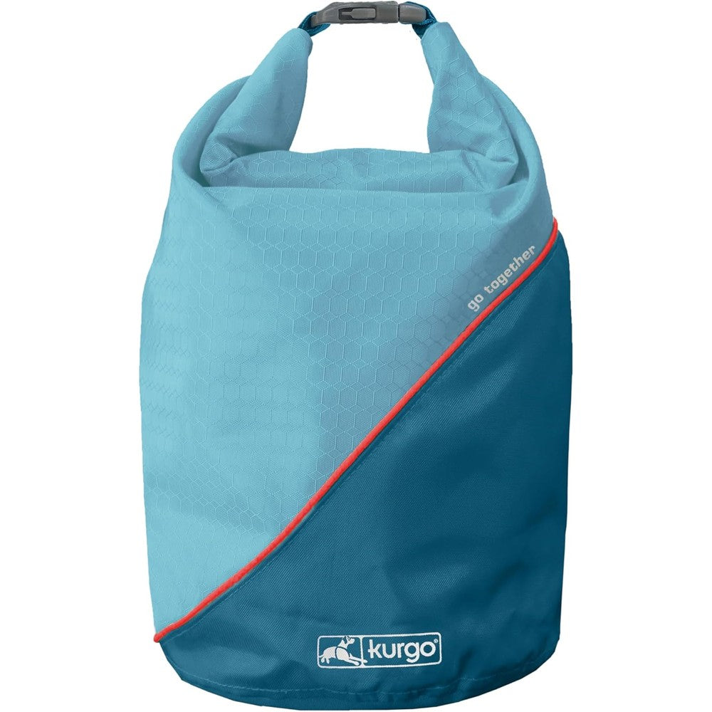 Kurgo Kibble Carrier Portable Dog Food Travel Bag Coastal Blue 5 Pound Capacity