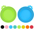 2 Pack Pet Food Can Covers, Silicone Universal Can Lids for Dog & Cat Food, BPA Free, One Fit Most Standard Size Food Cans Green/Blue
