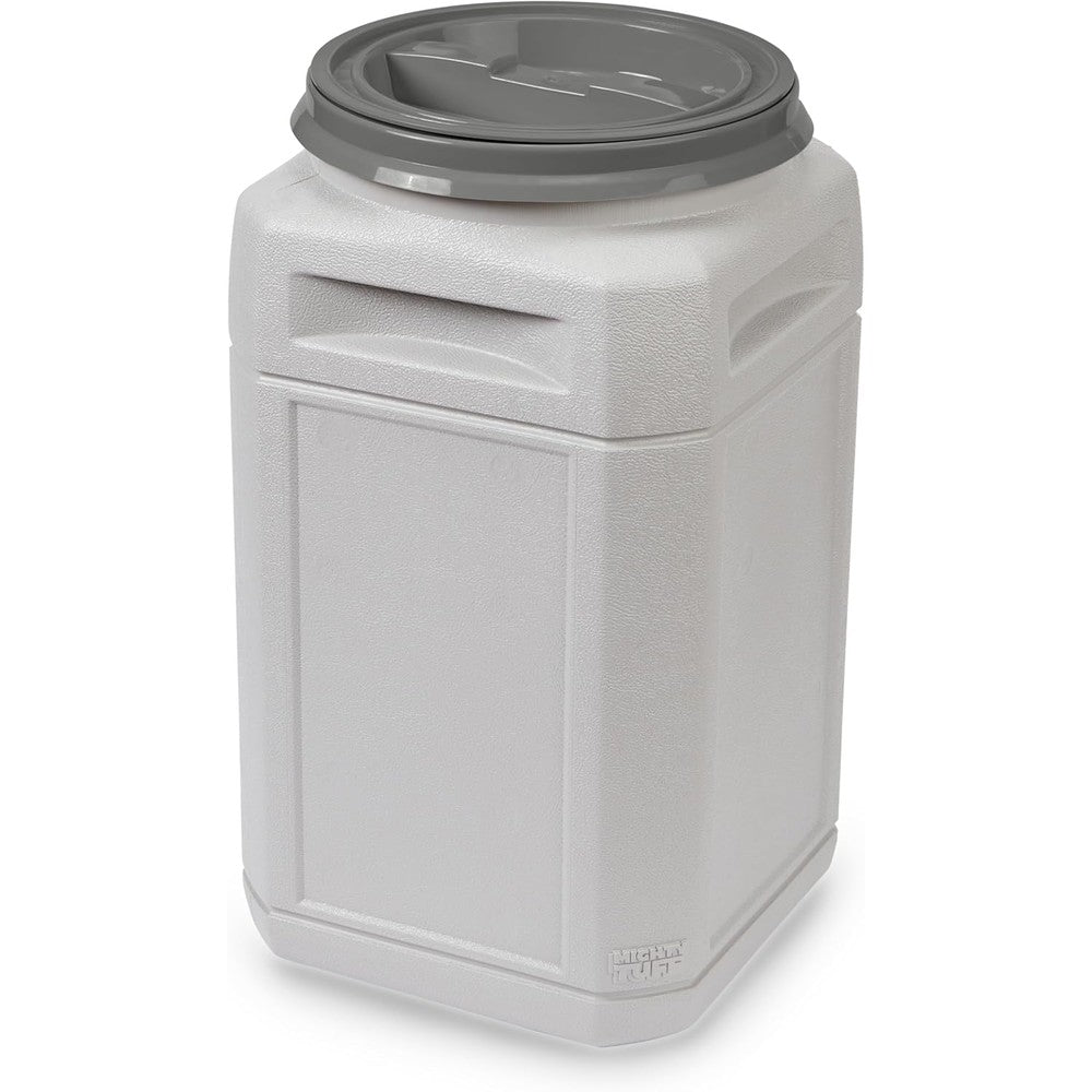 Mighty Tuff Airtight Dog Food Storage Container 13 Gallon 54 Pound Capacity Heavy Duty BPA Free Plastic With Twist Lid And Handles