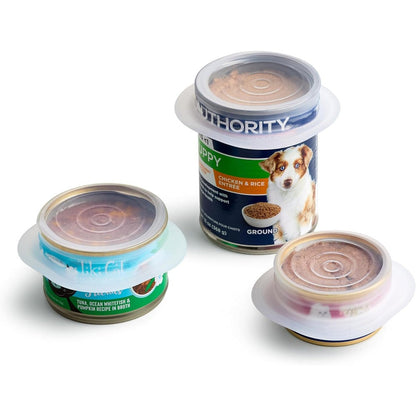 Stasher Pet Reusable Puppy Essentials Dog Food Can Lids For Cats And Dogs Airtight Silicone Stretch Covers Pack Of Three