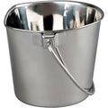 Advance Pet Products Heavy Duty Stainless Steel Flat Side Bucket 2 Quart For Dogs Cats And Kennels