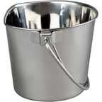 Advance Pet Products Heavy Duty Stainless Steel Flat Side Bucket 2 Quart For Dogs Cats And Kennels