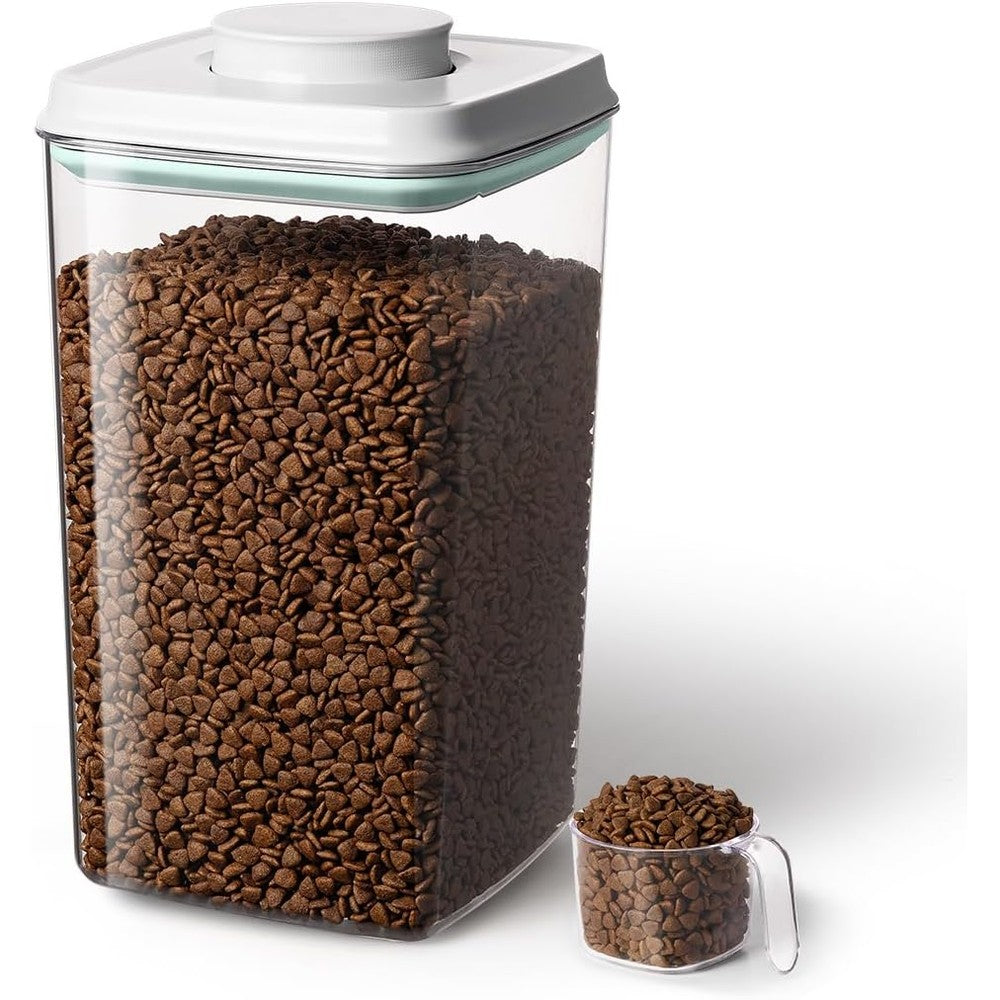 Ankou Airtight Dog Food Storage Container With 130 Milliliter Scoop, 4 Liter Capacity BPA Free Plastic Pet Food Holder For Kibble And Treats