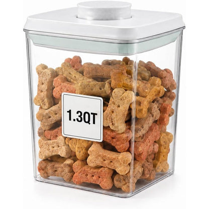 USYOGO Pet Dog And Cat POP Treat Airtight Storage Container 1.2 Liter One Touch Opening Stackable BPA Free Food Grade Plastic