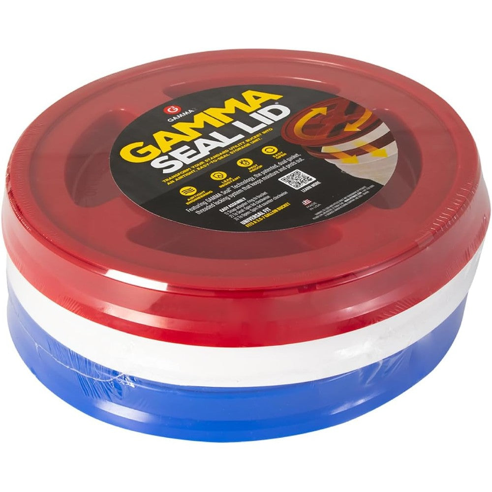 Gamma2 Gamma Seal Lid 3 Pack Combo For Utility Buckets Fits 3.5 To 7 Gallon Buckets Red White Blue Made In United States