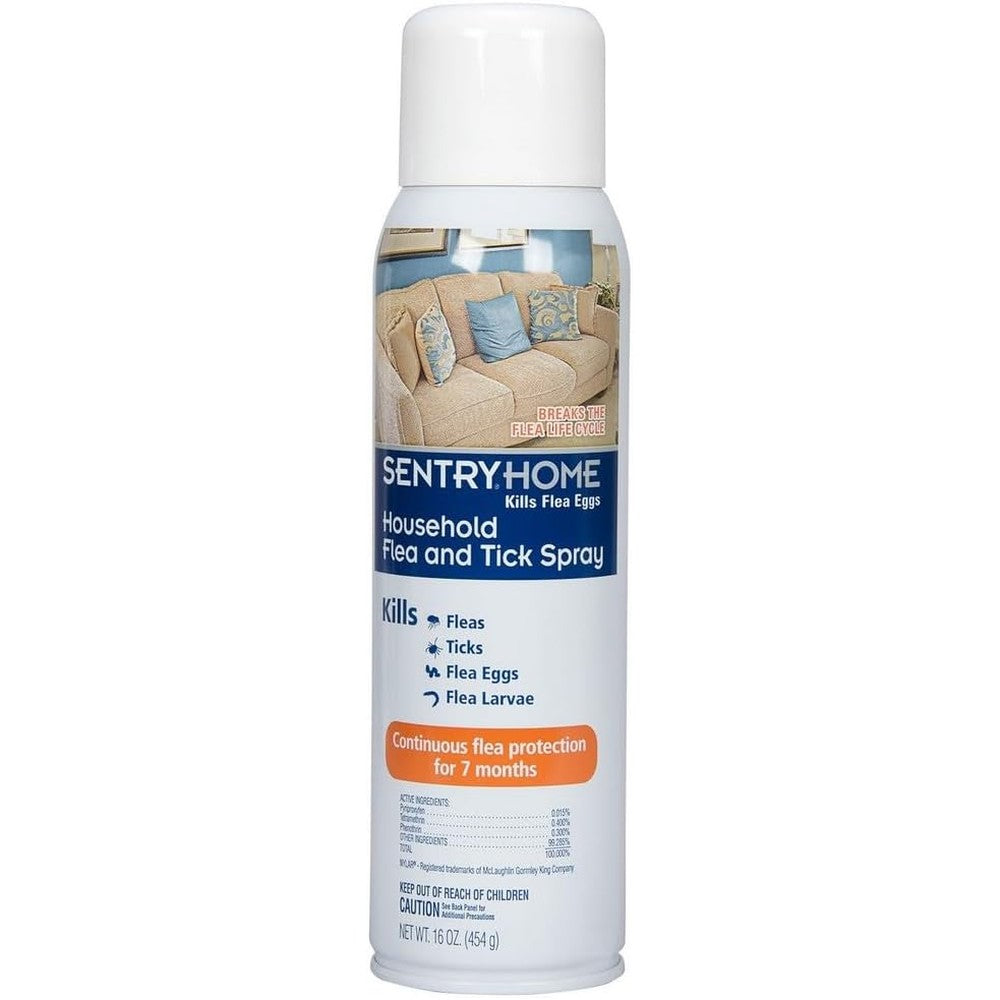 Sentry Home Household Flea And Tick Spray For Indoor Pest Control, 16 Fluid Ounce
