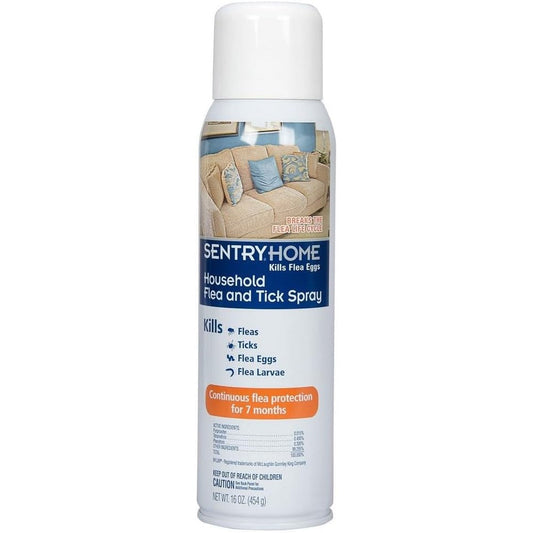 Sentry Home Household Flea And Tick Spray For Indoor Pest Control, 16 Fluid Ounce