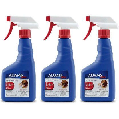 Adams Plus Flea And Tick Spray With Precor Insect Growth Regulator 16 Fluid Ounce Pack Of 3 For Dogs And Cats