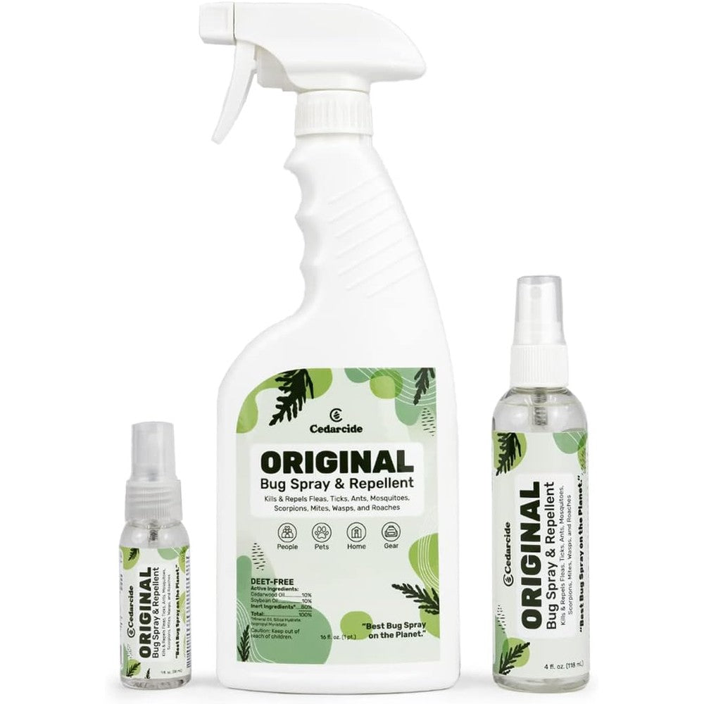 Cedarcide Original Bug Spray Repel And Kill Fleas Ticks Mosquitoes Mites Ants Chiggers For People Pets And Home Natural Cedar Oil 16 Fluid Ounce