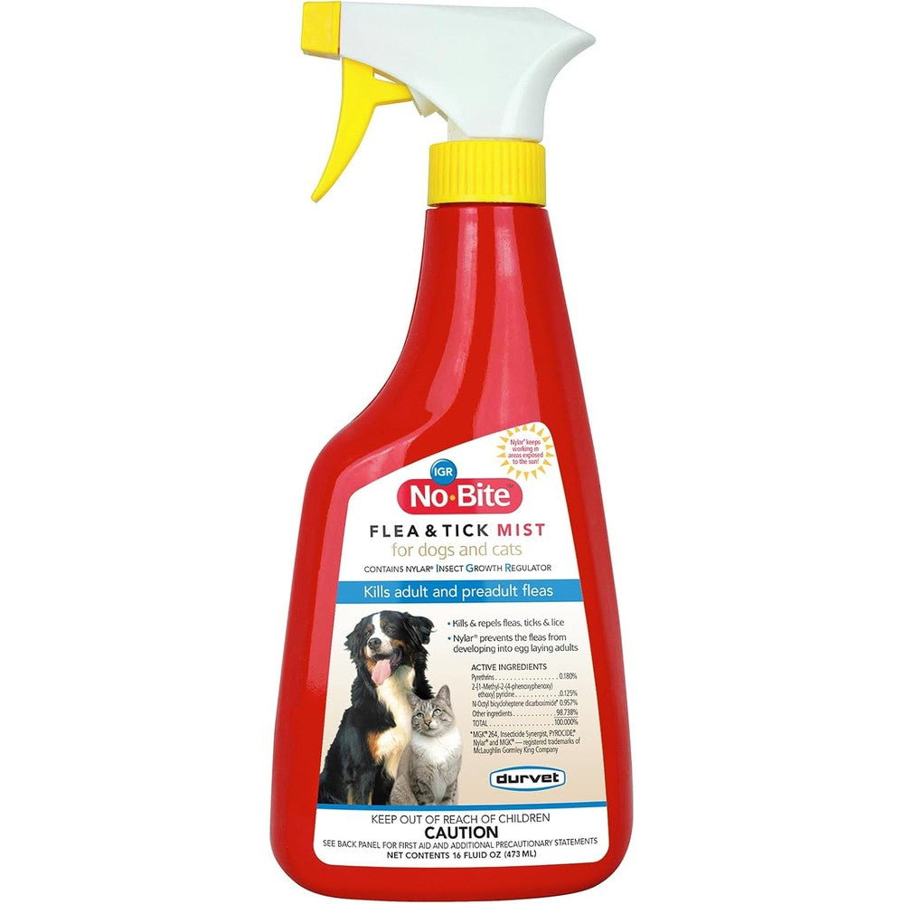 Durvet No-Bite Insect Growth Regulator Flea And Tick Mist For Dogs And Cats 16 Fluid Ounces