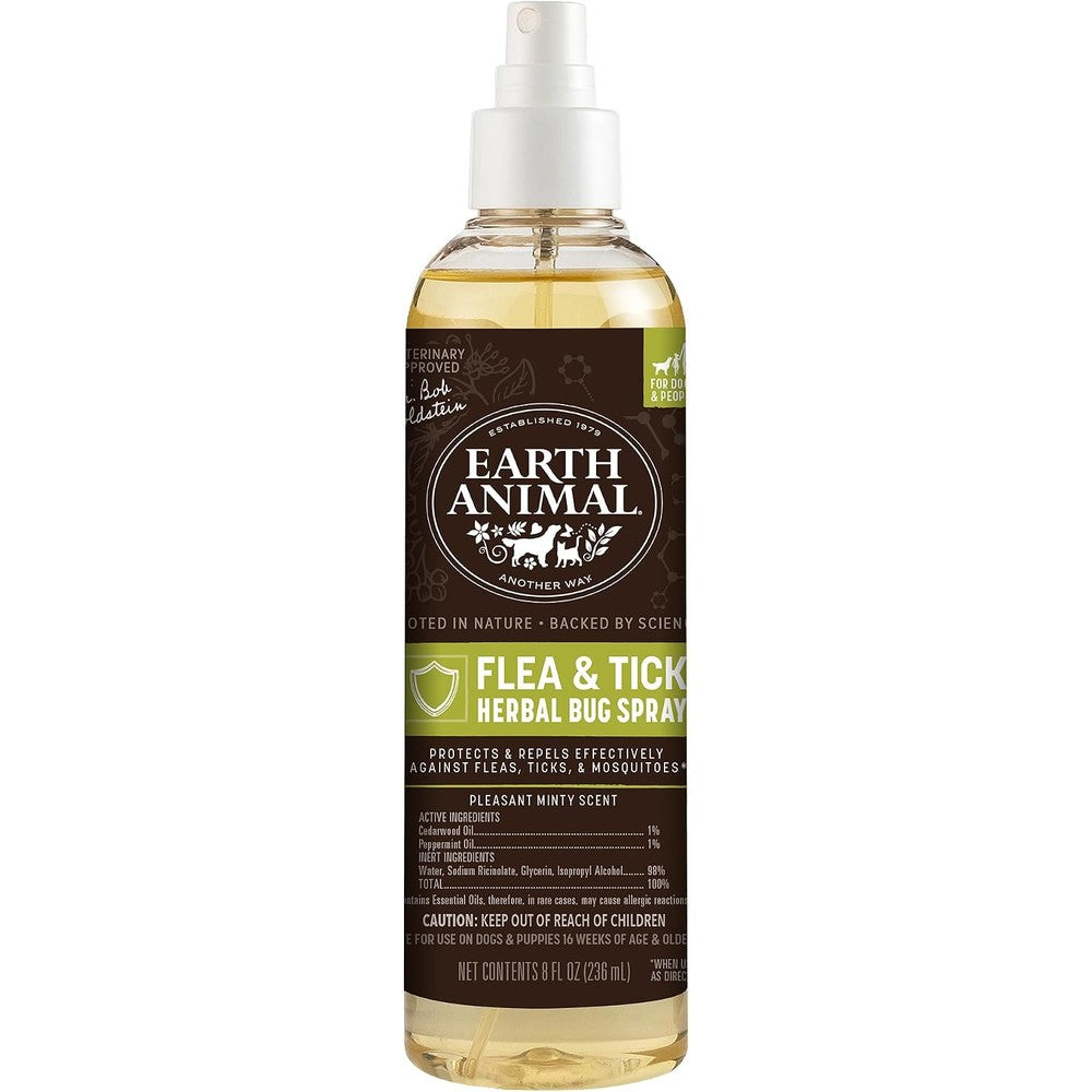 Earth Animal Apothecary Natural Flea And Tick Herbal Bug Spray For Dogs And People 8 Fluid Ounces