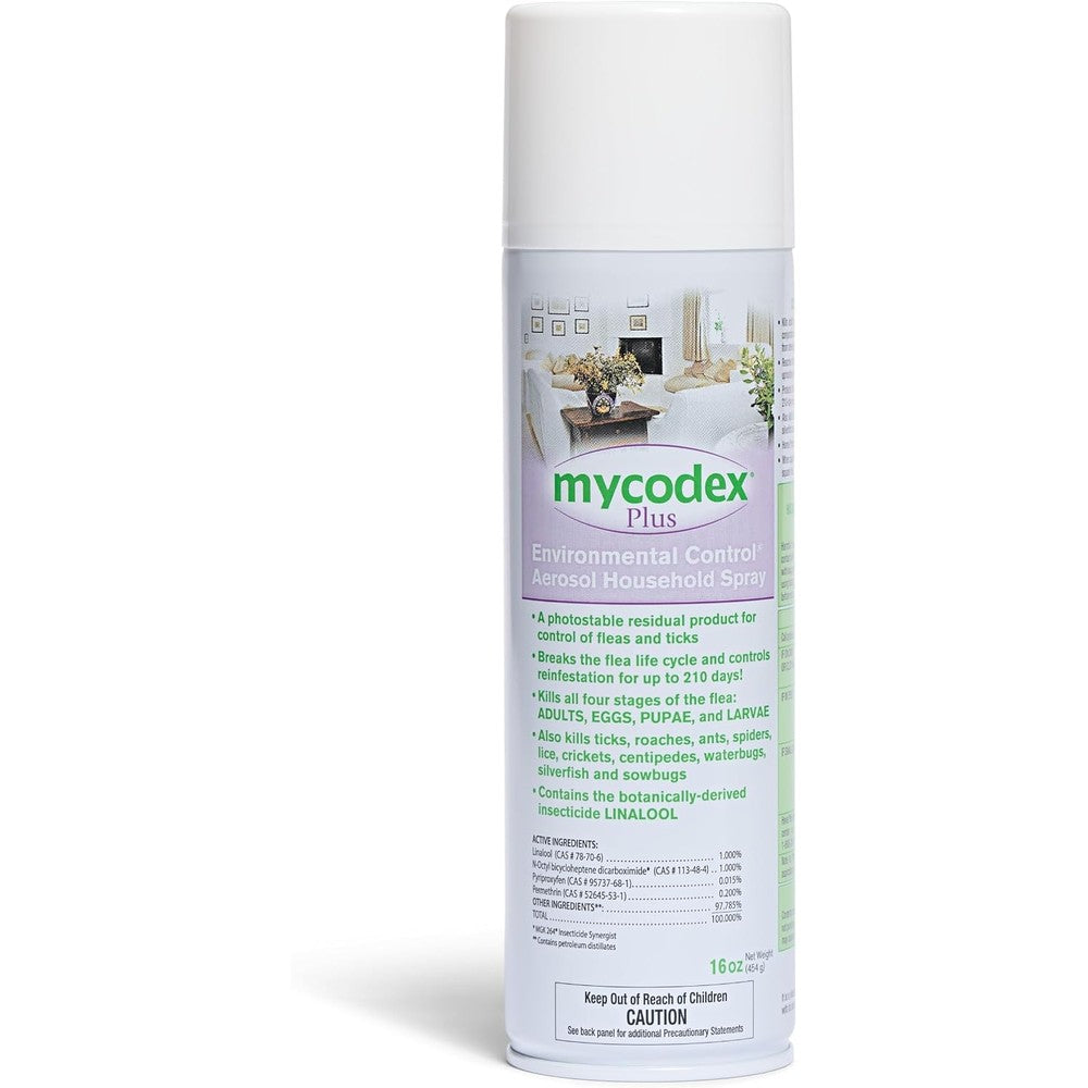 PRN Pharmacal Mycodex Plus Environmental Control Spray Botanical Insecticide For Fleas Ticks And Household Pests 16 Ounces