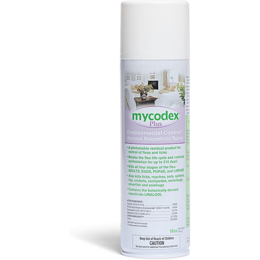 PRN Pharmacal Mycodex Plus Environmental Control Spray Botanical Insecticide For Fleas Ticks And Household Pests 16 Ounces