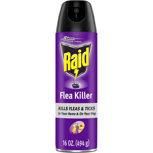 Raid Flea Killer Plus Carpet And Room Spray, Kills Fleas, Ticks, Roaches, Crickets, And Silverfish, 16 Fluid Ounce, Pack Of 6