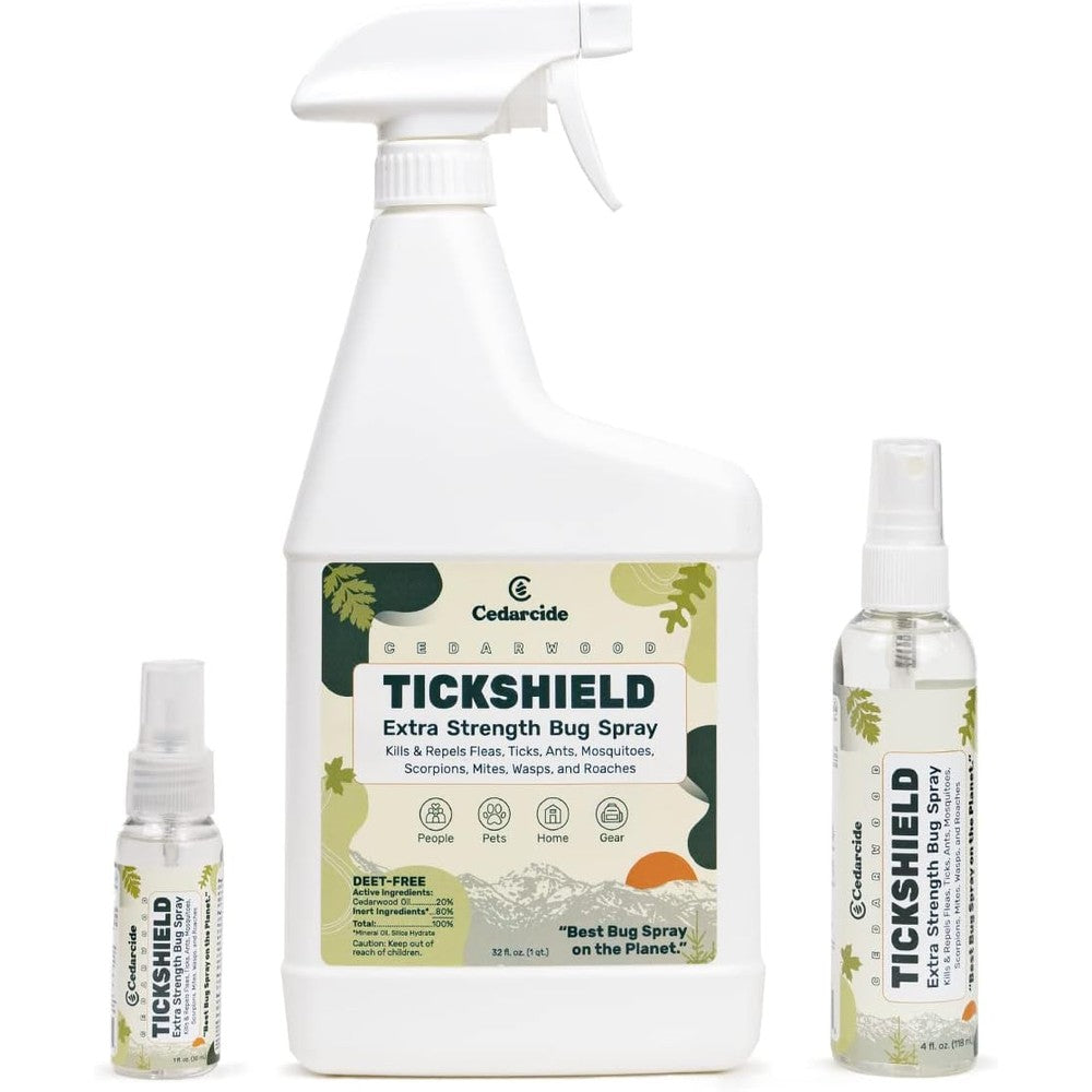 Cedarcide Extra Strength Tickshield Kit Deep Woods Cedar Oil Insect Repellent Spray For People And Pets Medium