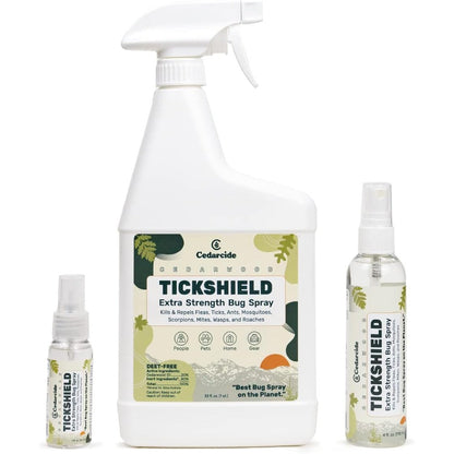Cedarcide Extra Strength Tickshield Kit Deep Woods Cedar Oil Insect Repellent Spray For People And Pets Medium