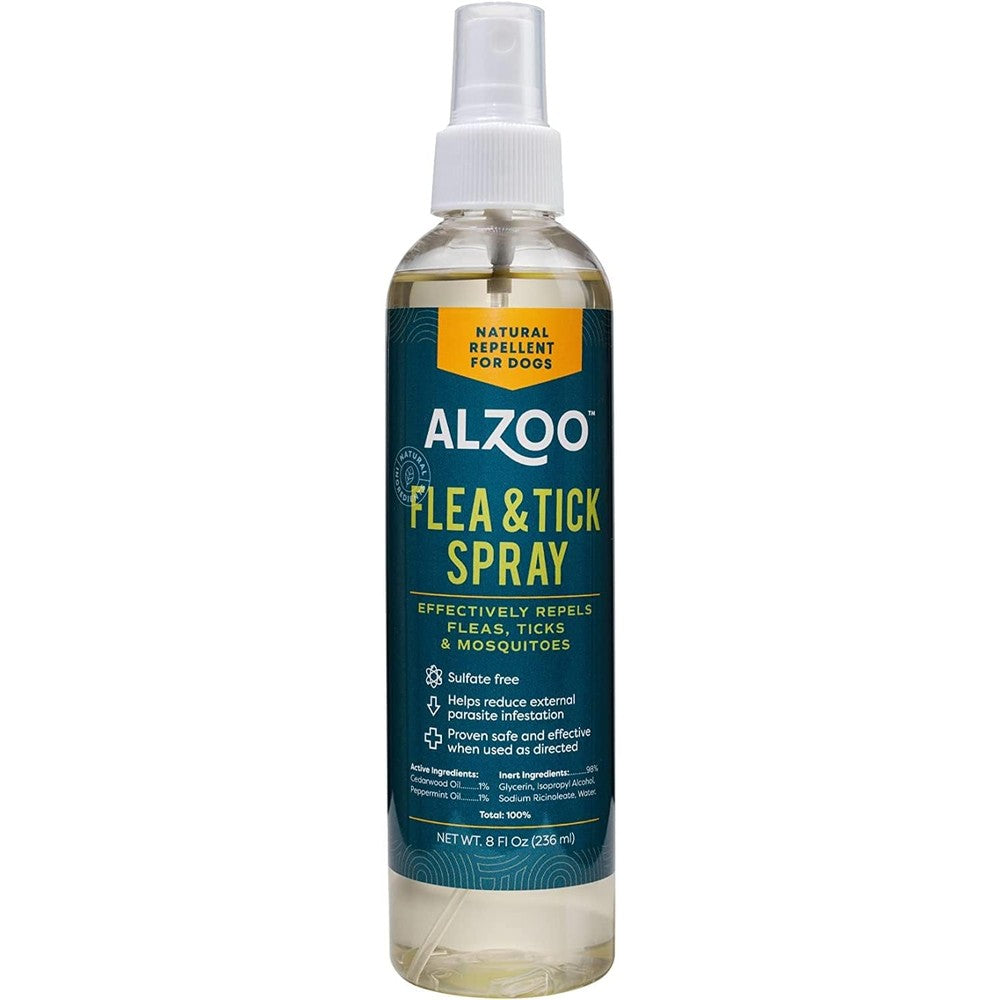 Alzoo Natural Flea And Tick Repellent Spray For Dogs Plant Based Active Ingredients Sulfate Free 8 Fluid Ounce