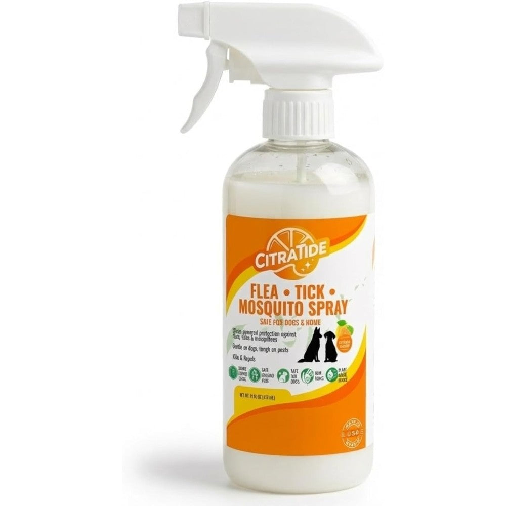 Wondercide Natural Flea, Tick And Mosquito Spray For Dogs Cedarwood And Citrus Formula Plant-Based Non-Toxic USA Made 16 Fluid Ounce