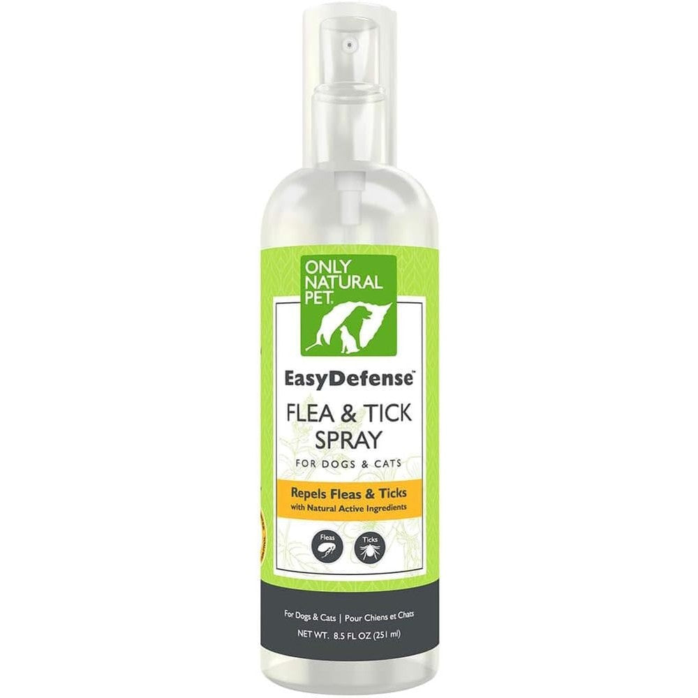 Only Natural Pet EasyDefense Flea And Tick Spray For Dogs And Cats With Geraniol And Peppermint Oil, 8.5 Fluid Ounce
