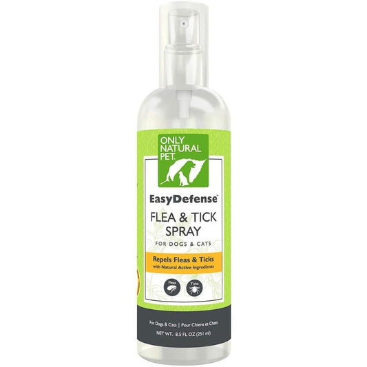 Only Natural Pet EasyDefense Flea And Tick Spray For Dogs And Cats With Geraniol And Peppermint Oil, 8.5 Fluid Ounce