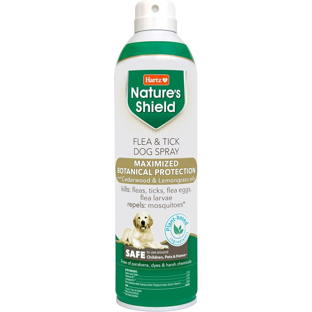 Hartz Nature's Shield Flea And Tick Spray Treatment For Dogs With Cedarwood And Lemongrass Oil, 14 Fluid Ounces