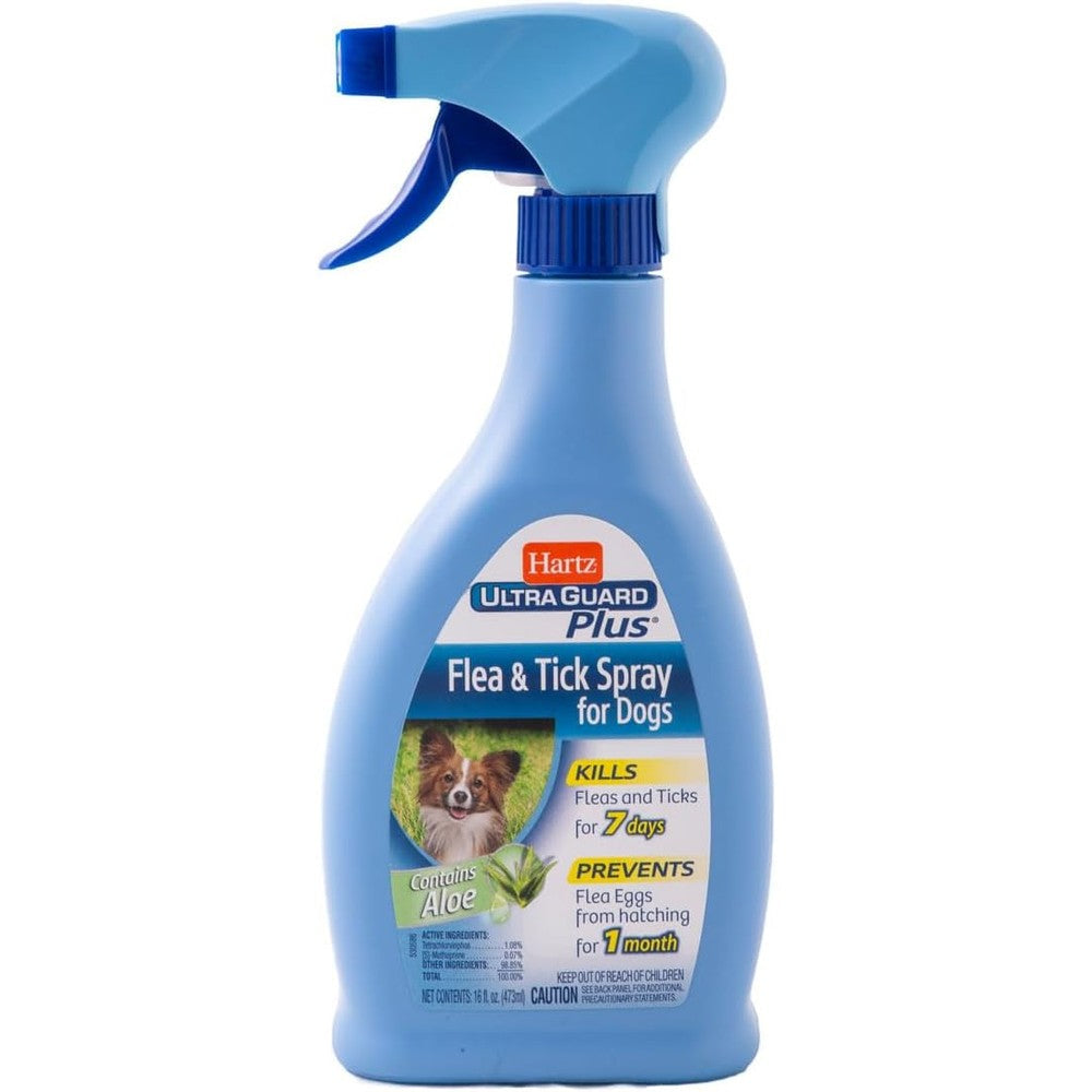 Hartz UltraGuard Plus Flea And Tick Spray For Dogs, Aloe Scent, 10-Ounce