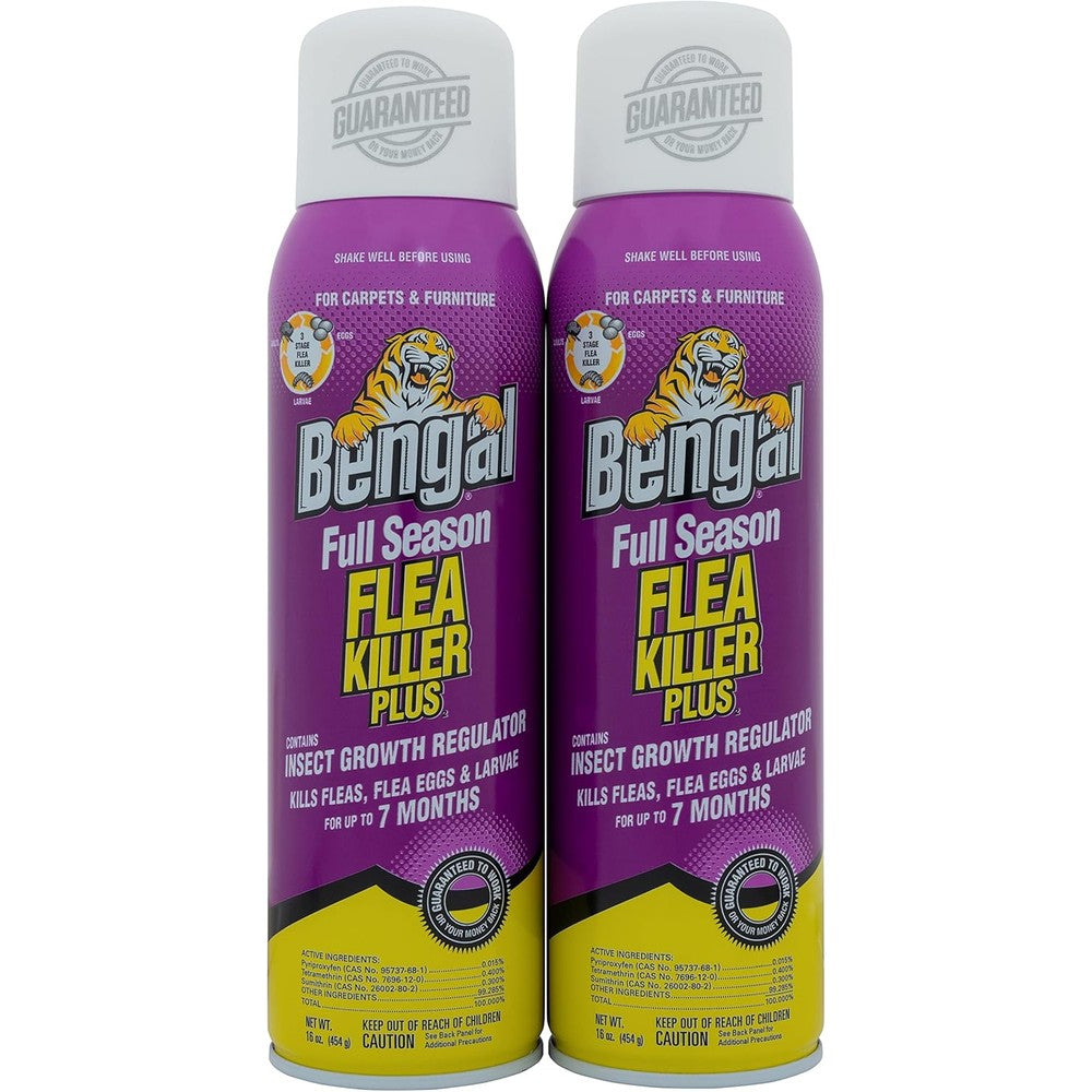 Bengal Full Season Flea Killer Plus Flea And Tick Aerosol Spray With Insect Growth Regulator 16 Ounce 2 Count