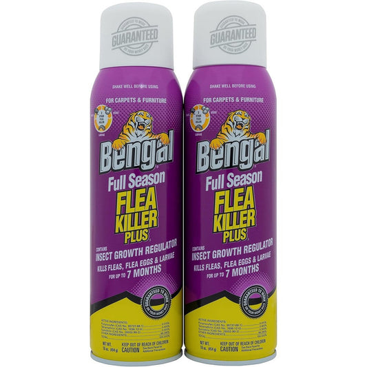 Bengal Full Season Flea Killer Plus Flea And Tick Aerosol Spray With Insect Growth Regulator 16 Ounce 2 Count