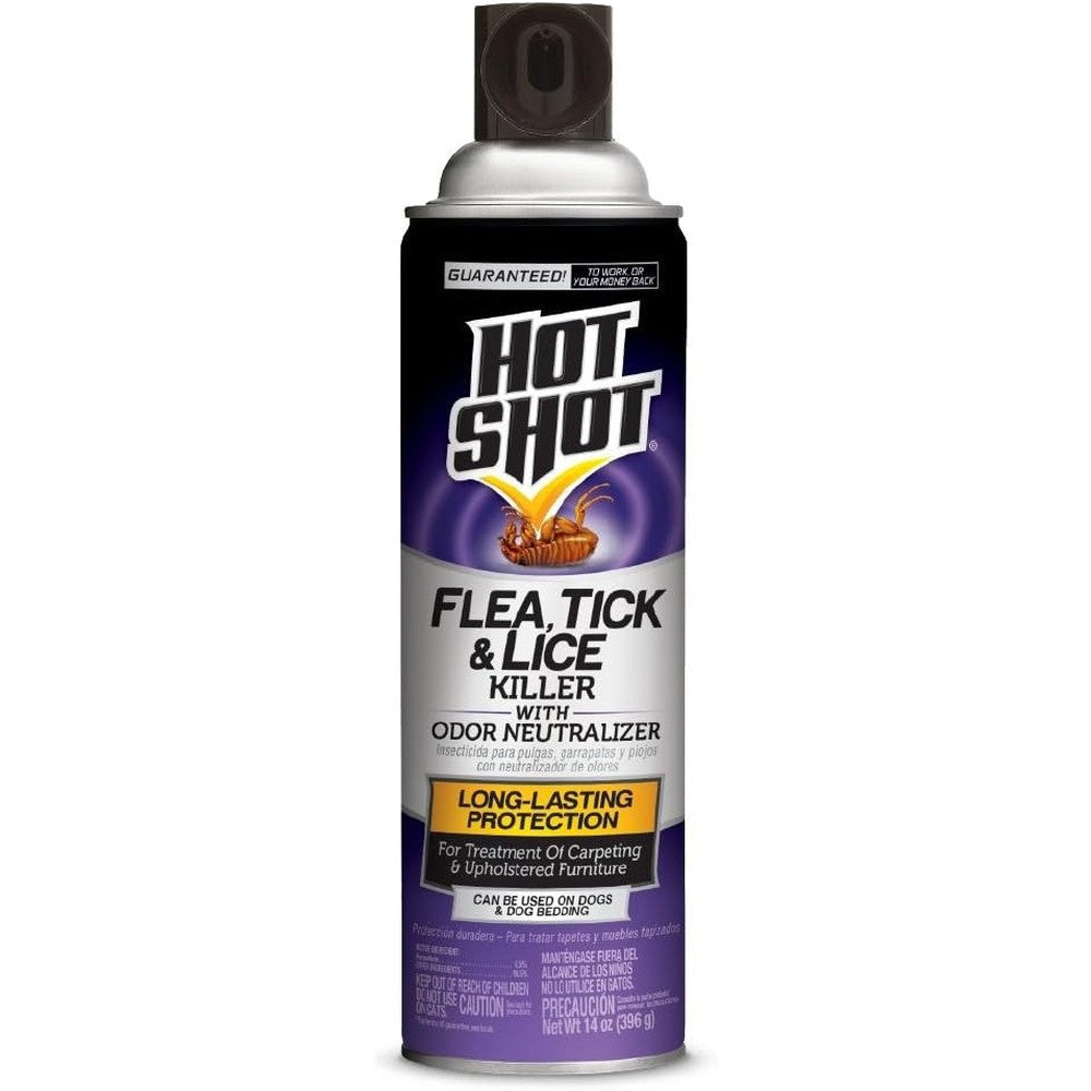 Hot Shot Flea, Tick And Lice Killer With Odor Neutralizer Aerosol Spray 14 Fluid Ounces