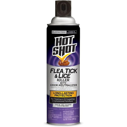 Hot Shot Flea, Tick And Lice Killer With Odor Neutralizer Aerosol Spray 14 Fluid Ounces